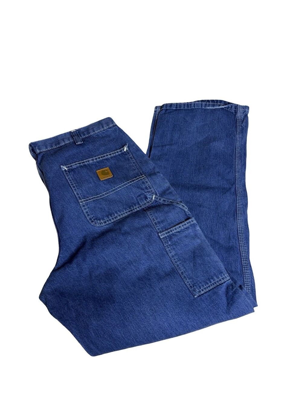 Carhartt Men's Dungaree Fit Carpenter Jeans Blue Workwear Utility 36 / 32